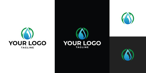 Water Drop Ecology Logo Design