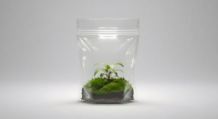 Miniature Terrarium in a Resealable Bag A Unique and Sustainable Eco-Friendly Plant Display
