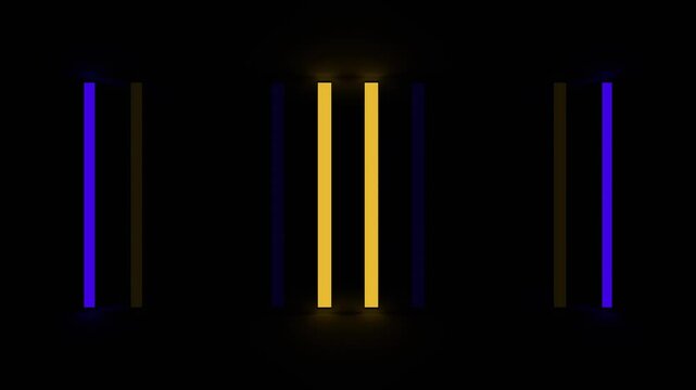 Purple and Yellow Neon Lights Wall Background VJ Loop in 4K