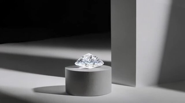 A cinematic close-up of a hand gently holding a raw, uncut natural diamond &mdash; textured, earthy, and untouched