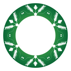 Vintage fir circular decorative frame illustration