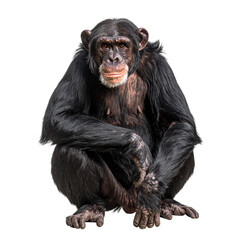 Fototapeta premium Young chimpanzee, isolated 