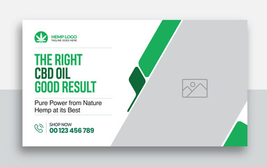 Hemp product CBD oil youtube thumbnail and web banner template design