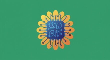 Abstract Floral Circuit Board Design