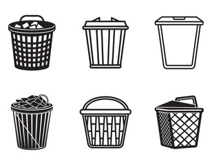 laundry hamper icon silhouette vector illustration