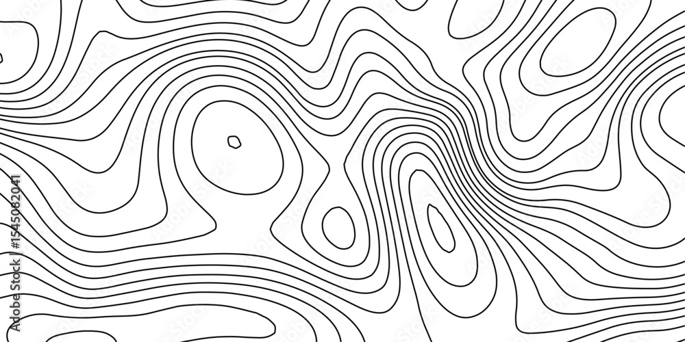 Poster geometric topographic map design with smooth contour lines.