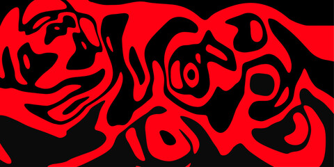 Red and Black Artistic Background with Abstract Fluid Movement.