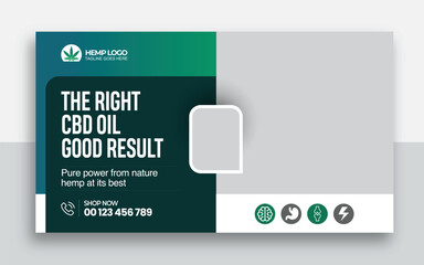 Hemp product CBD oil youtube thumbnail and web banner template design