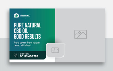 Hemp product CBD oil youtube thumbnail and web banner template design