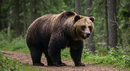 Brown bear in forest