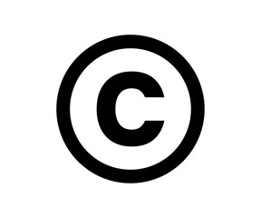 Obraz premium Copyright glyph flat icon. Copyright mark symbol icon. Smart ark and trademark right and license vector design and illustration. 
