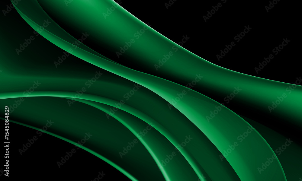 Aufkleber abstract green glossy wave curve overlap design modern futuristic technology on black background vec