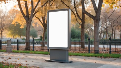 Blank billboard mock up in a park