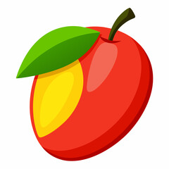 Minimal Red Mango Clipart Design