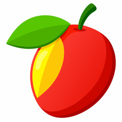 Minimal Red Mango Clipart Design
