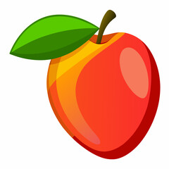 Minimal Red Mango Clipart Design