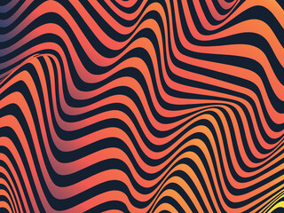 Abstract Wavy Stripes Background Vibrant Gradient Texture with Optical Illusion