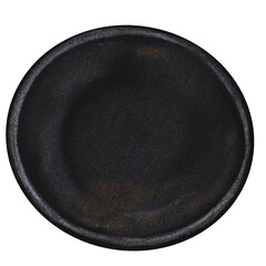 Hand drawn illustration of traditional black stone plate. 
Artistic object with no background.
