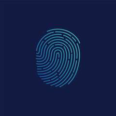 Fingerprint, logo personal identification, identity, id logo. Vector illustration
