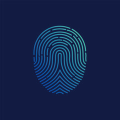 Fingerprint, logo personal identification, identity, id logo. Vector illustration