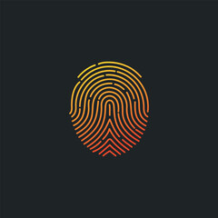 Fingerprint, logo personal identification, identity, id logo. Vector illustration
