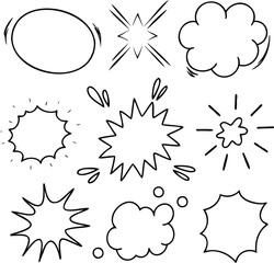 Hand-drawn Comic Book Speech Bubbles and Stars