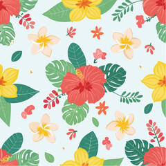 Tropical Flower Seamless Pattern