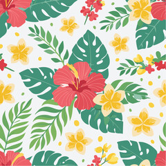 Tropical Flower Seamless Pattern
