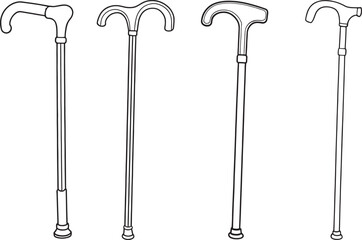 Walking cane designs stock vector illustration graphic