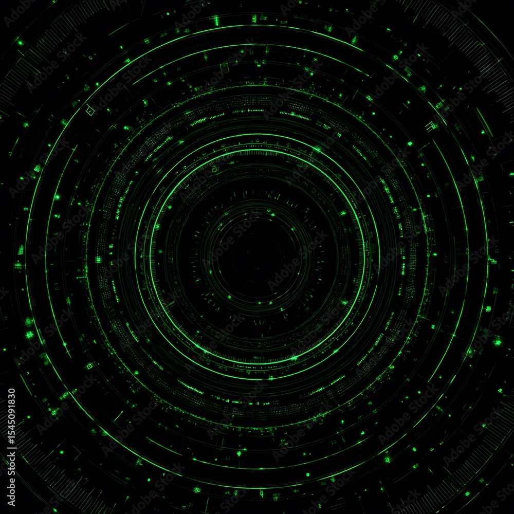 Poster 4k blue circular animation separated from a black green screen background, used for hud interface el