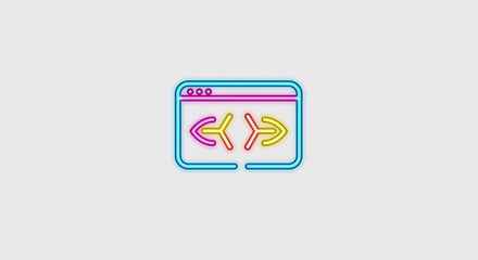 Fototapeta premium Neon Arrows Web Browser Interface Design