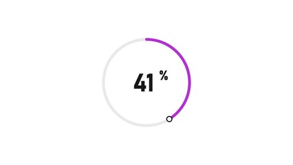 41 percent number loading circle icon pie chart illustration 4K resolution.