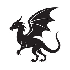 Profile View Majestic Dragon Silhouette