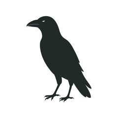 Profile View Crow Flying Bird Silhouette