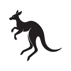 Kangaroo Mid Jump Animal Silhouette