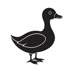 Profile View Duck Farm Bird Silhouette