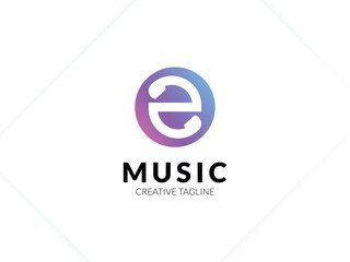 Letter Z gradient music logo with headphone for your brand