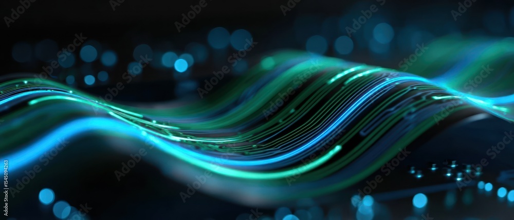 Poster abstract glowing lines wavy pattern