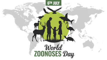 World Zoonoses Day isolated on transparent background, Generative ai.