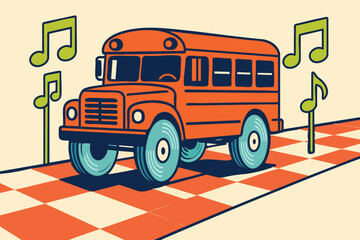 back to school bus vector