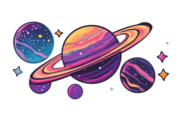 Fantasy Planets With Vibrant Colors