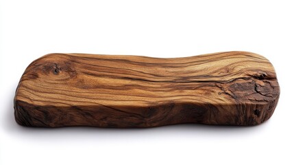 Wooden cutting board on a white background.
