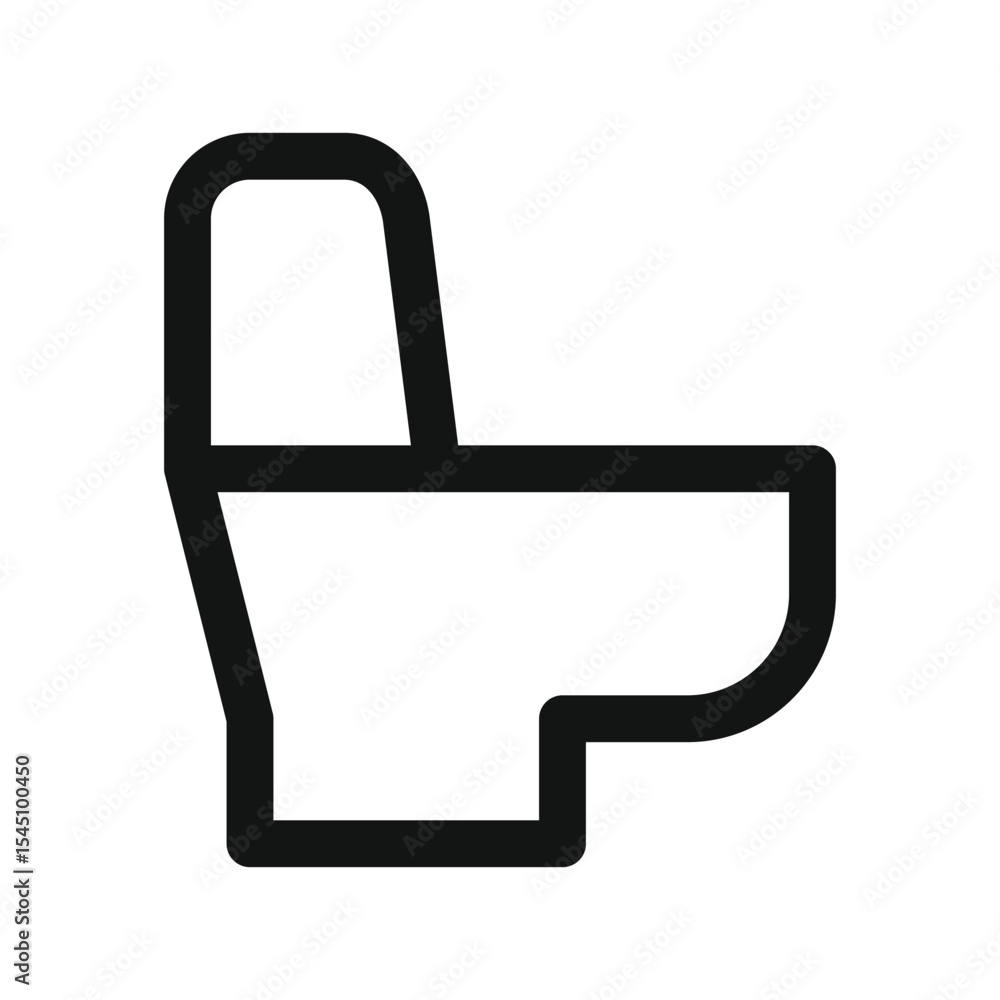 Poster classic toilet ui icon, restroom simple line user interface vector symbol