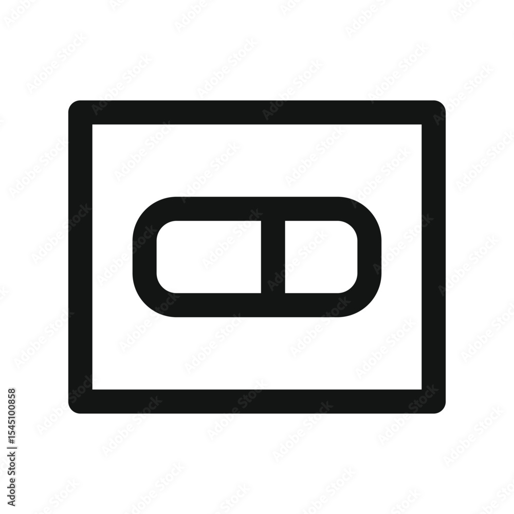 Poster Dual flush button UI icon, flush button simple line user interface vector symbol