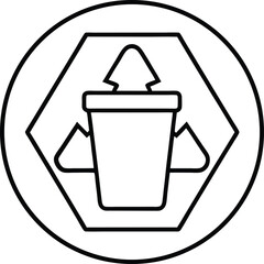 Recycle icon vector Line art illustration Minimal Recycle Icon with Green Outline