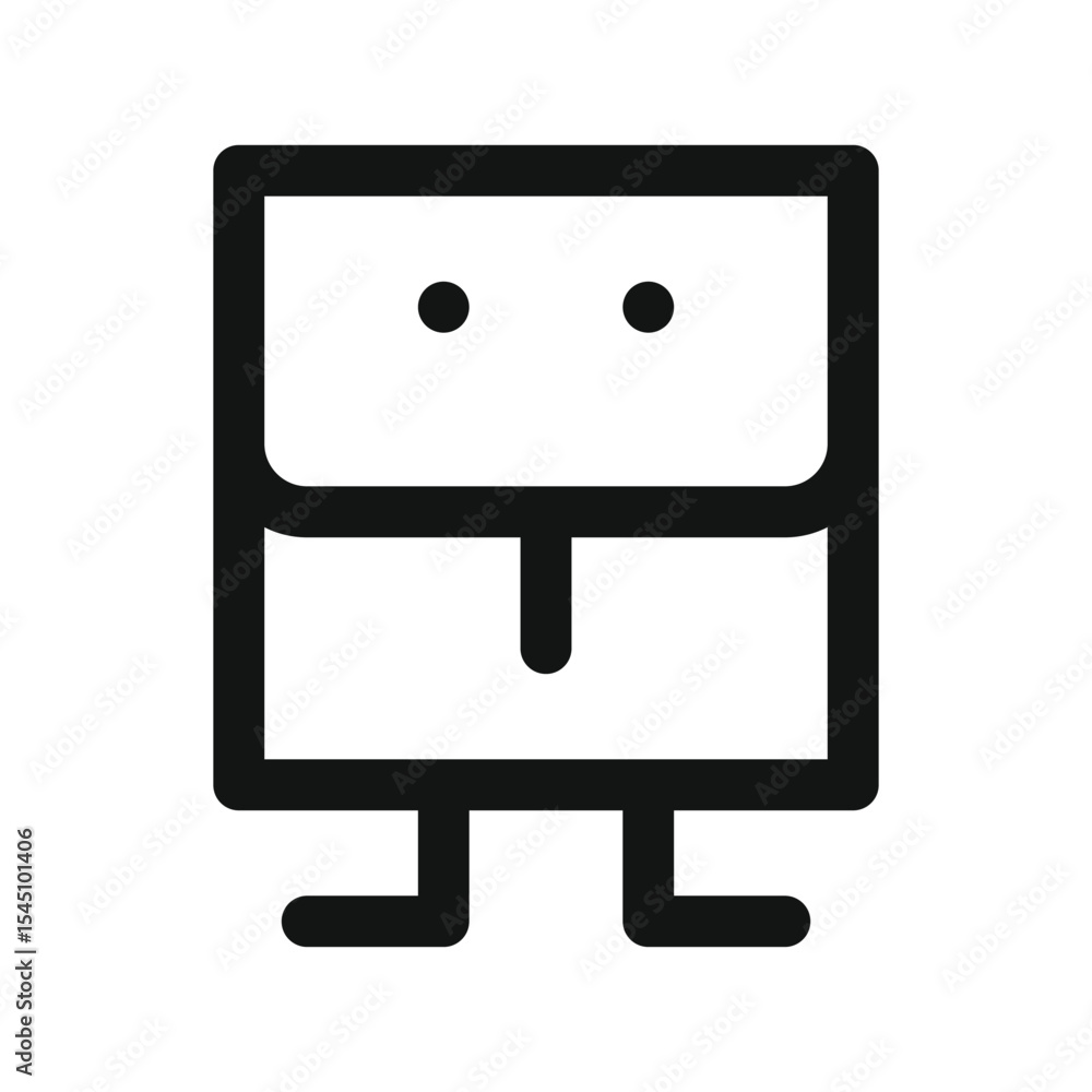 Poster Wall hung wc frame system UI icon, mounting frame for wall-hung wc simple line user interface vector symbol