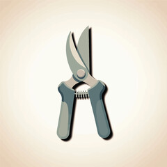 Gardening Tool Illustration Classic Bypass Pruners