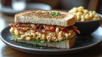 Mac and Cheese Sandwich with Side of Macaroni