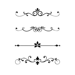 Text dividers with hearts doodle set. Wedding decorative elements. Divider ornament, borders, arrows. Hand drawn vector illustration isolated on white background
