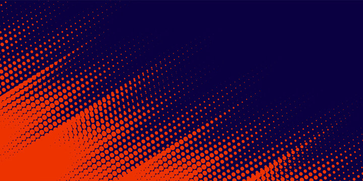 Abstract speed lines style orange color halftone banner design template. Vector illustration.